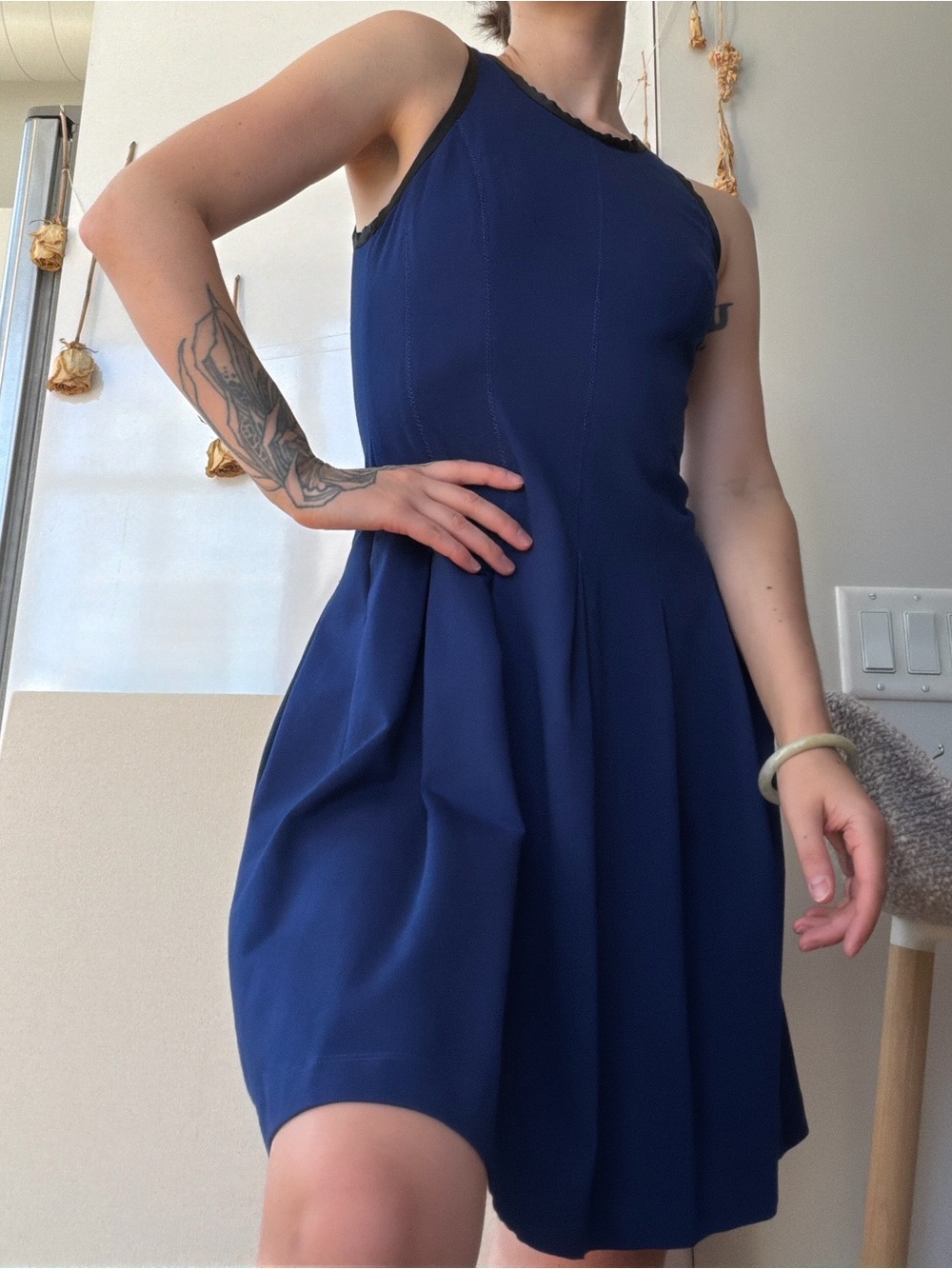 Banana Republic Navy Sleeveless Fit & Flare Dress